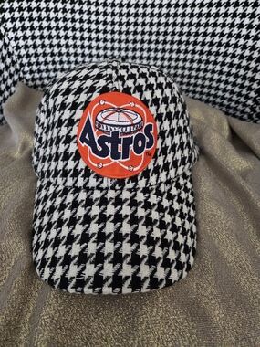 Black & White Houndstooth Women Baseball Cap